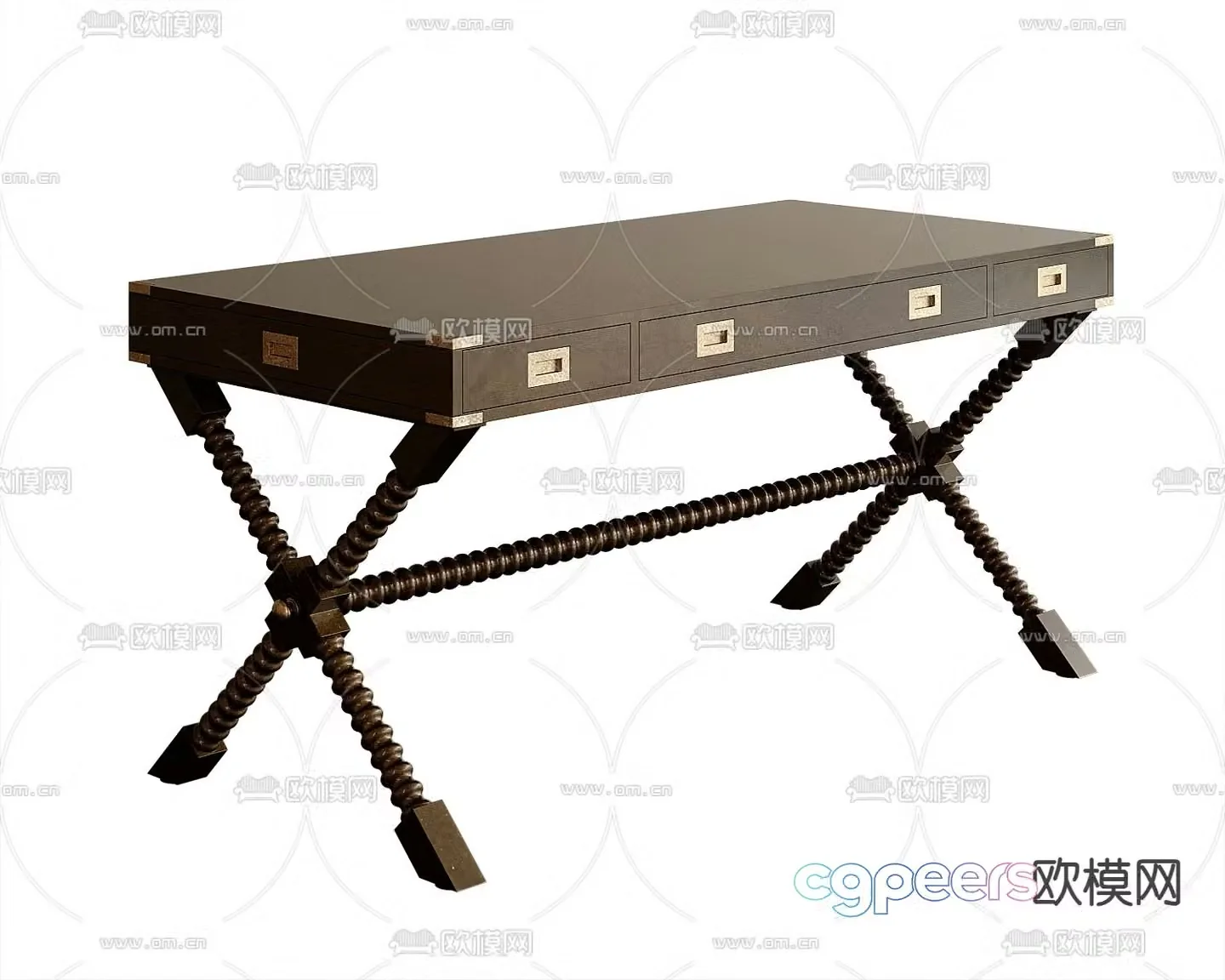 American desk desk 3d model