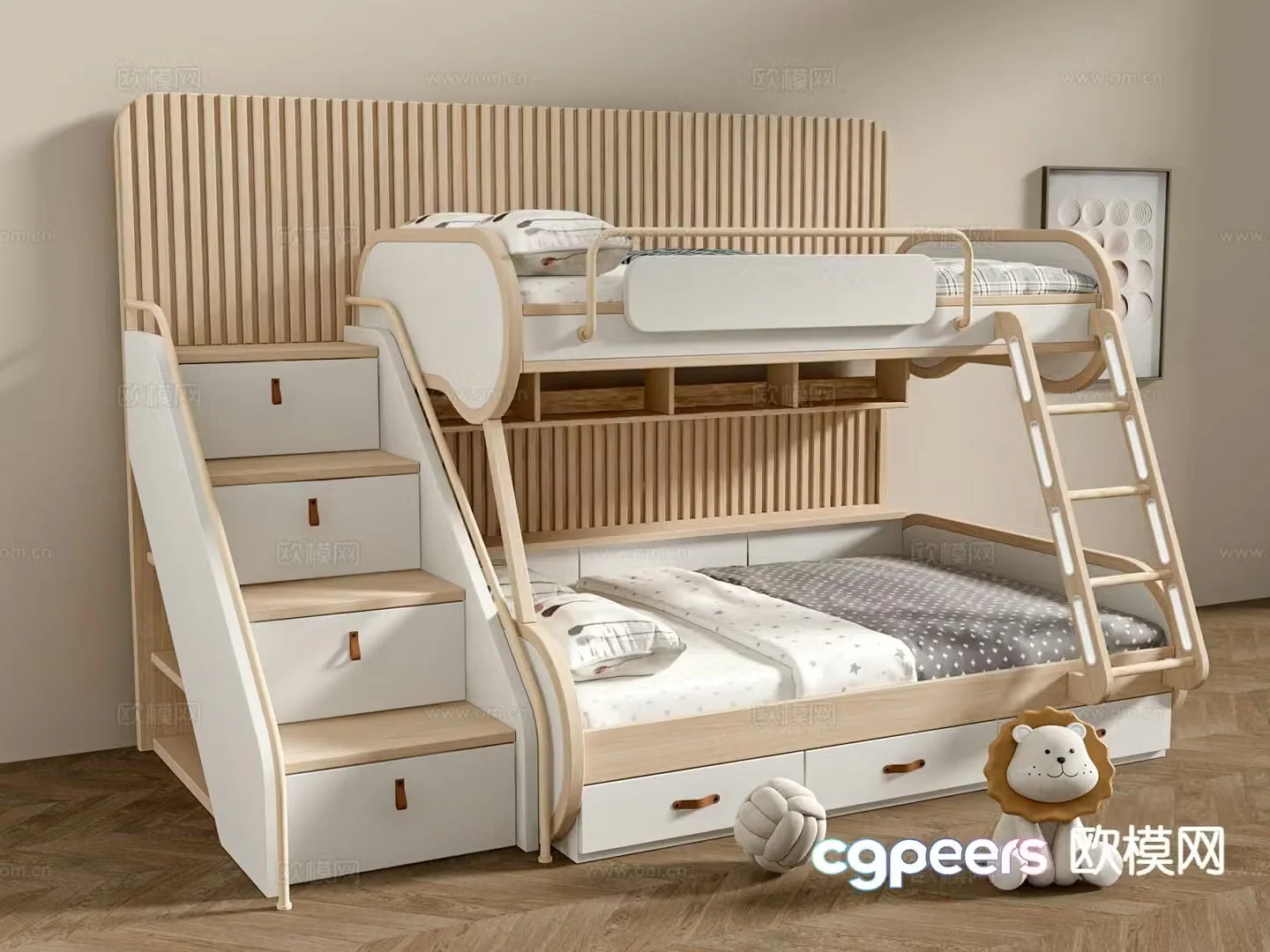 Children’s bunk bed 3d model