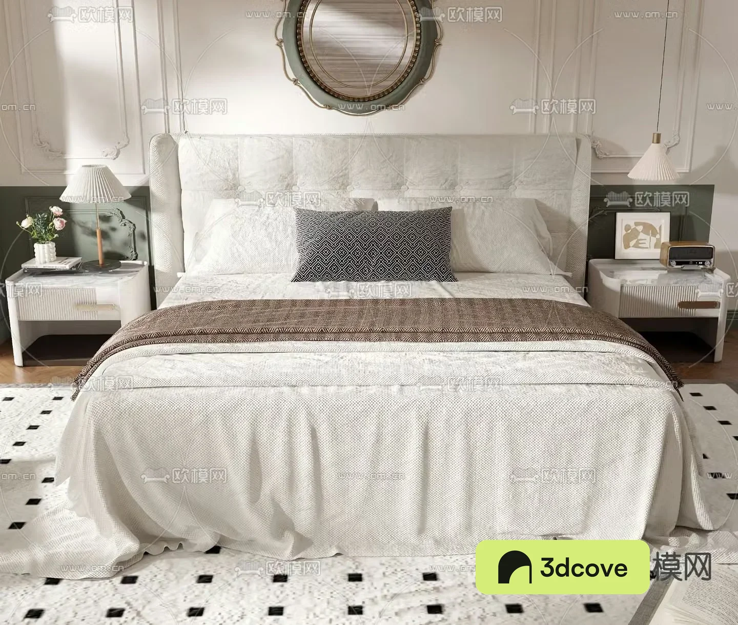 French double bed