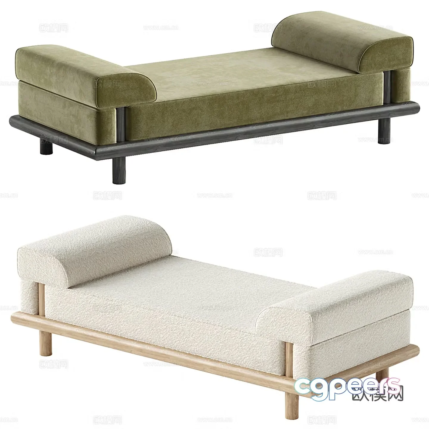 Modern sofa stool bed tail stool 3D model