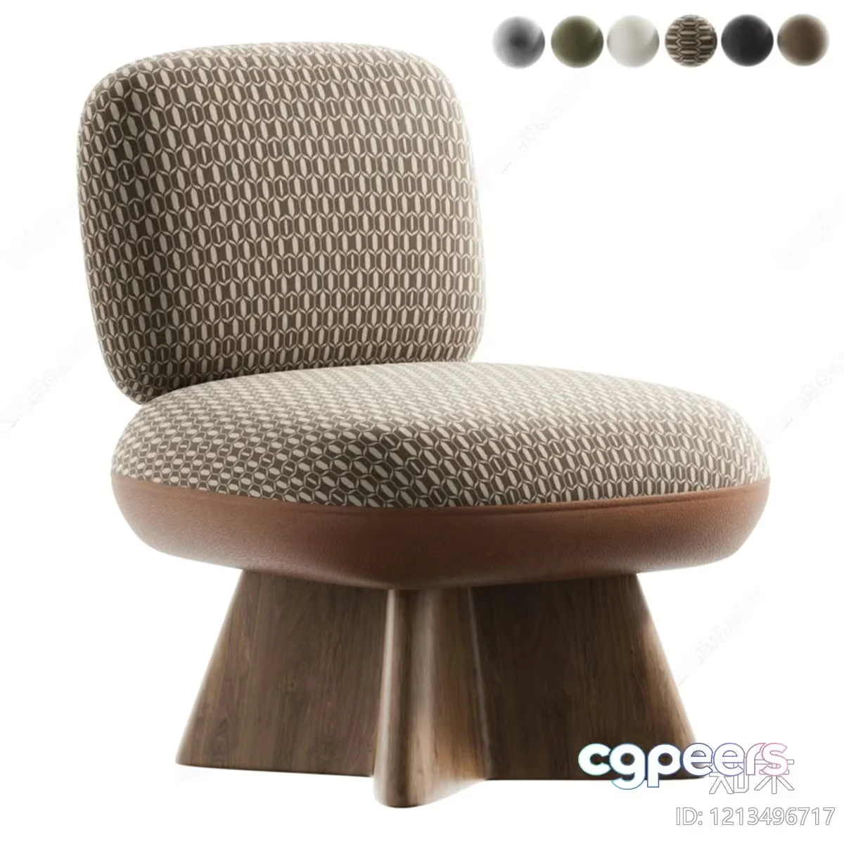 Modern Chair With Patterned Upholstery 3D Model – 4728 – VRAY Render