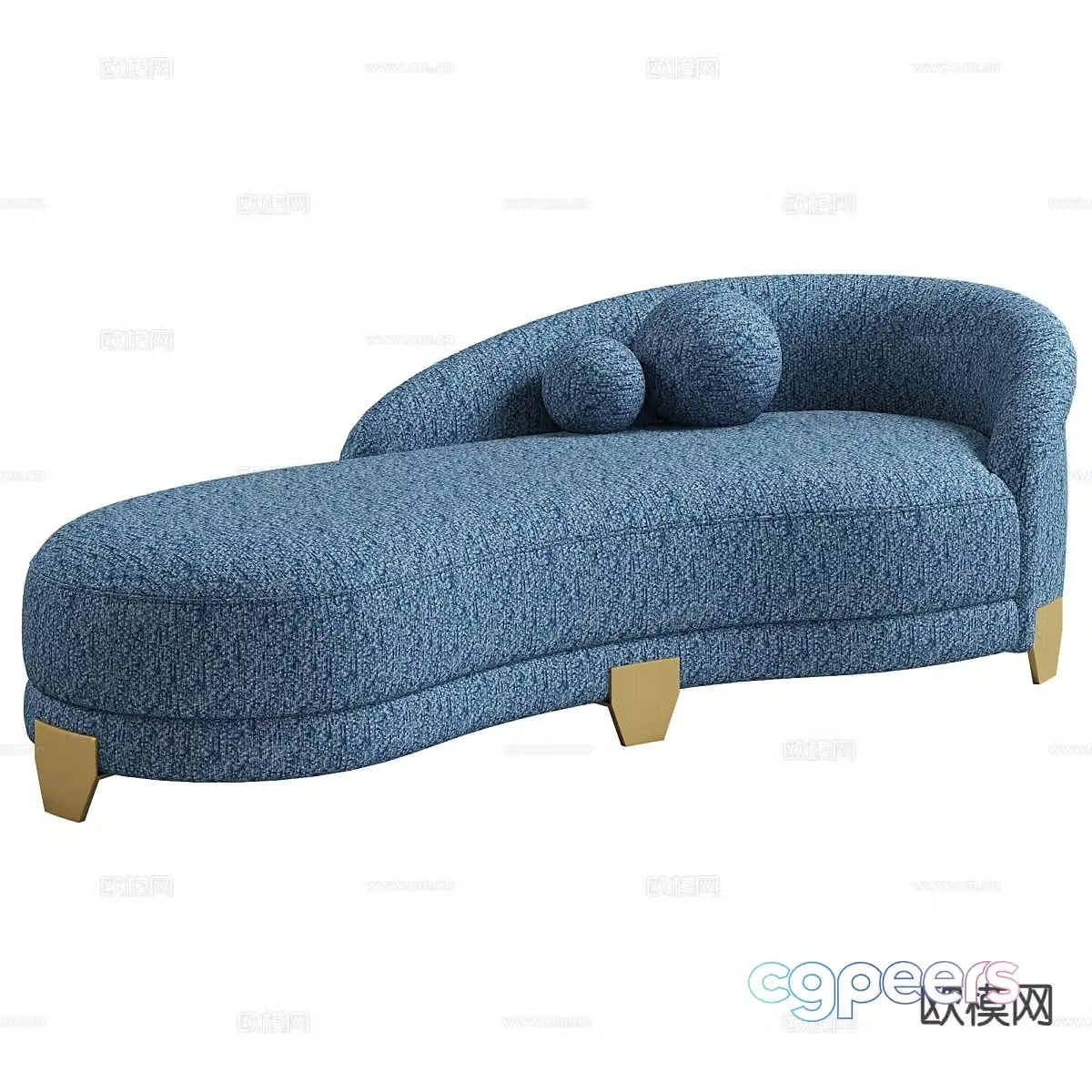 Nordic chaise longue beauty couch 3d model