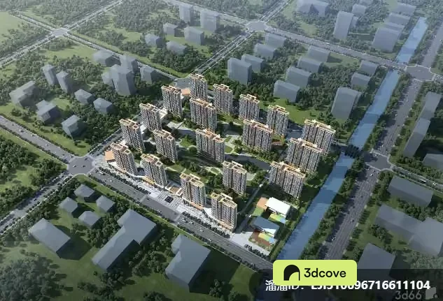 A 3D Rendering Of A Cityscape