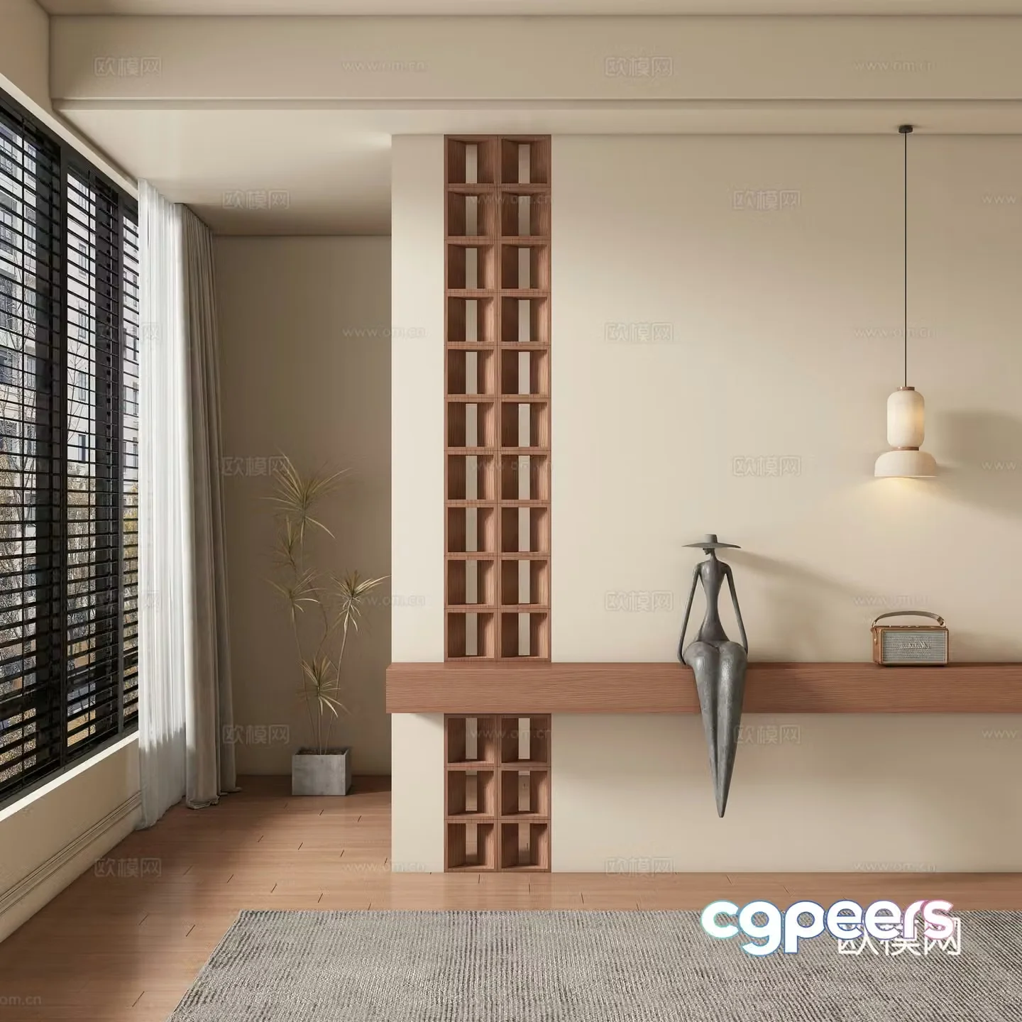 Middle-aged style entrance hallway partition 3D model
