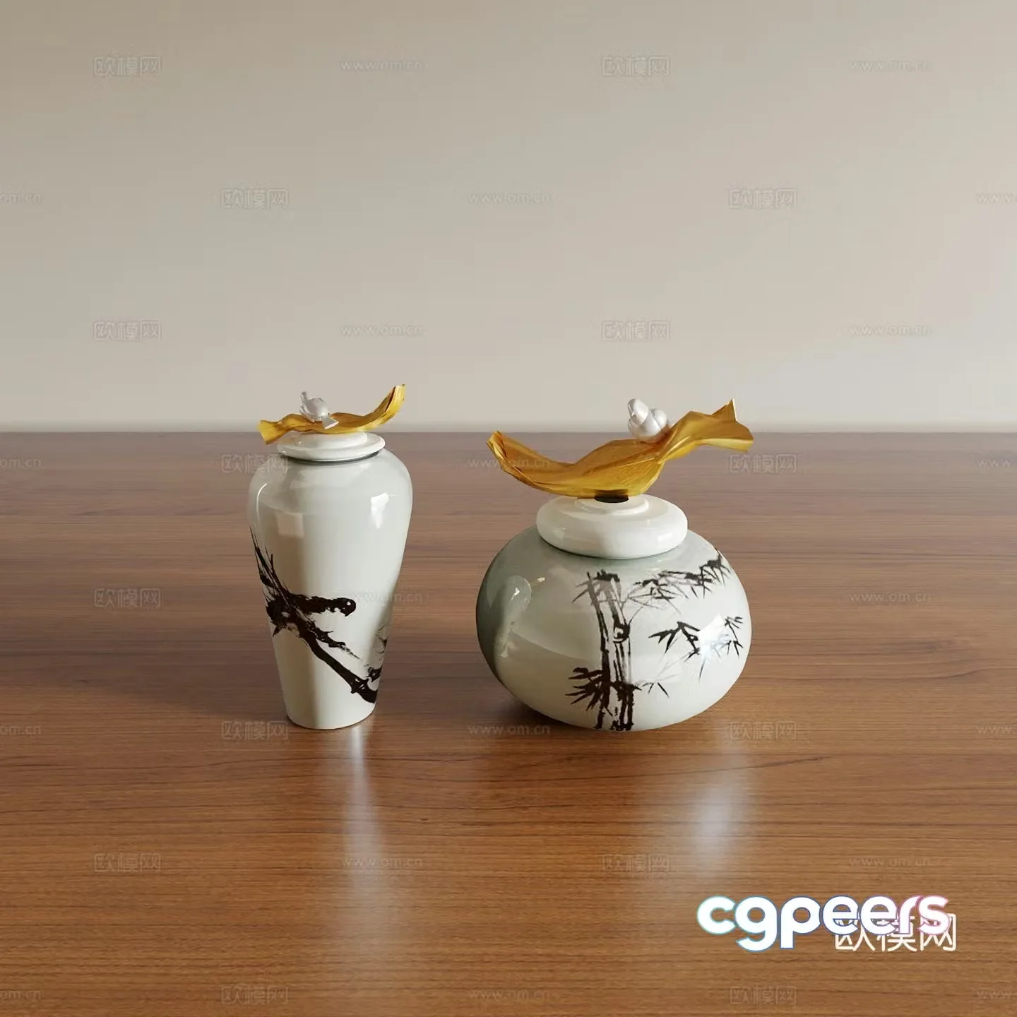 Ceramic ornaments Porcelain utensils 3d model