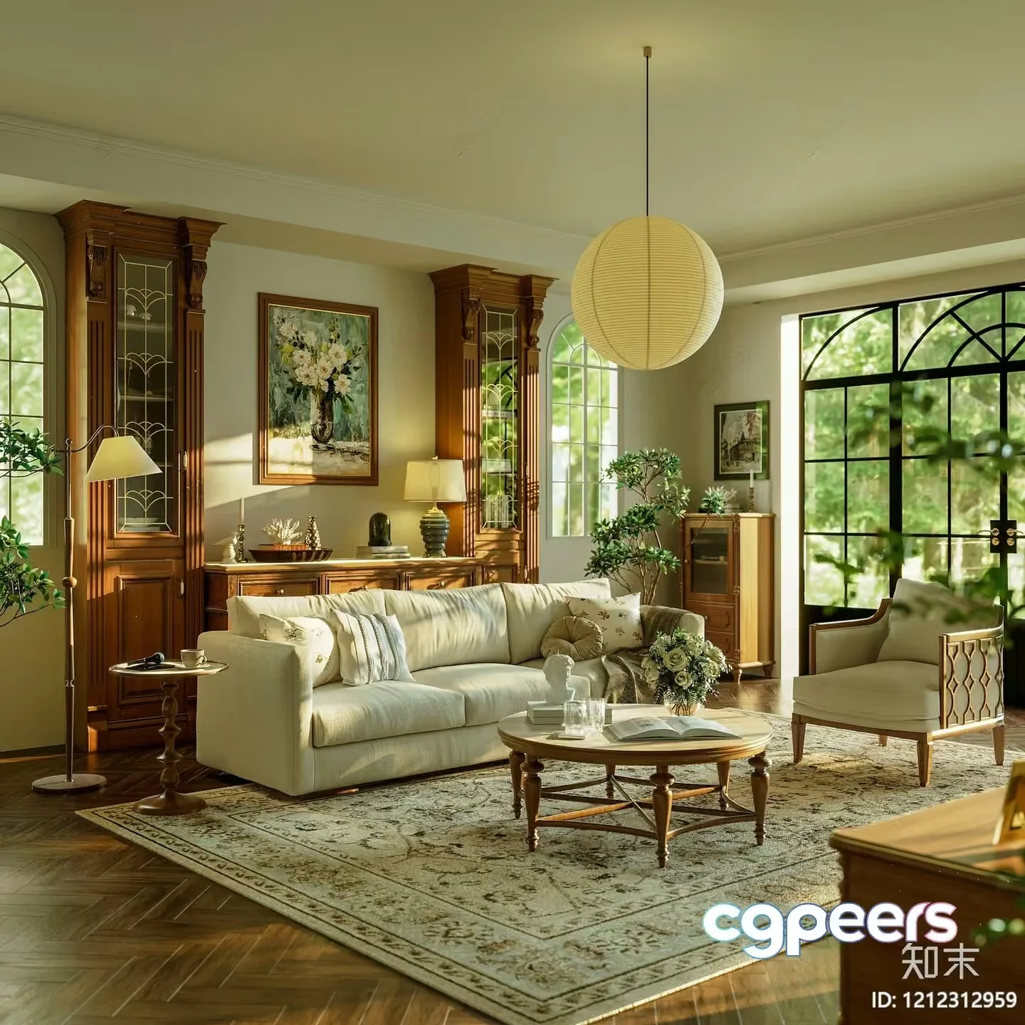 Cozy Living Room 3D Model – 1181 – VRAY Render