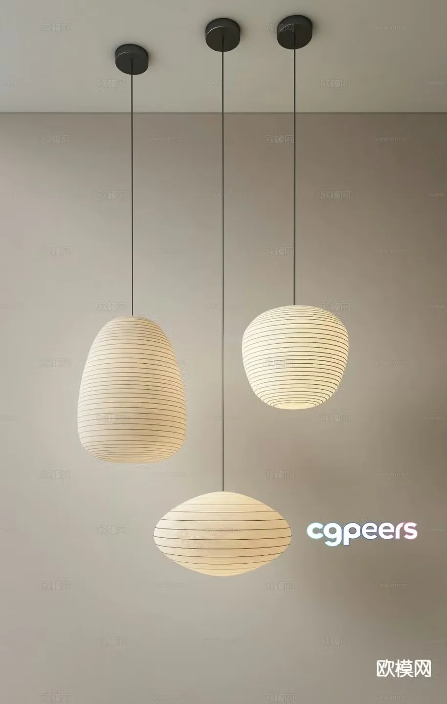 Wabi-sabi chandelier restaurant chandelier 3d model