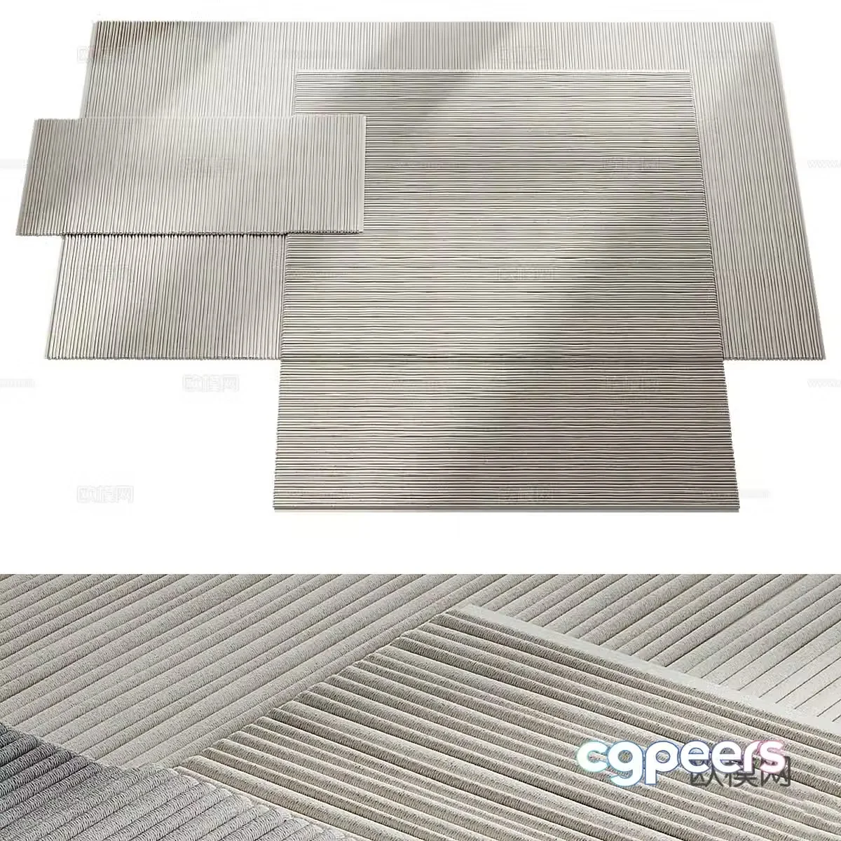 Striped carpet Fabric carpet 3d model
