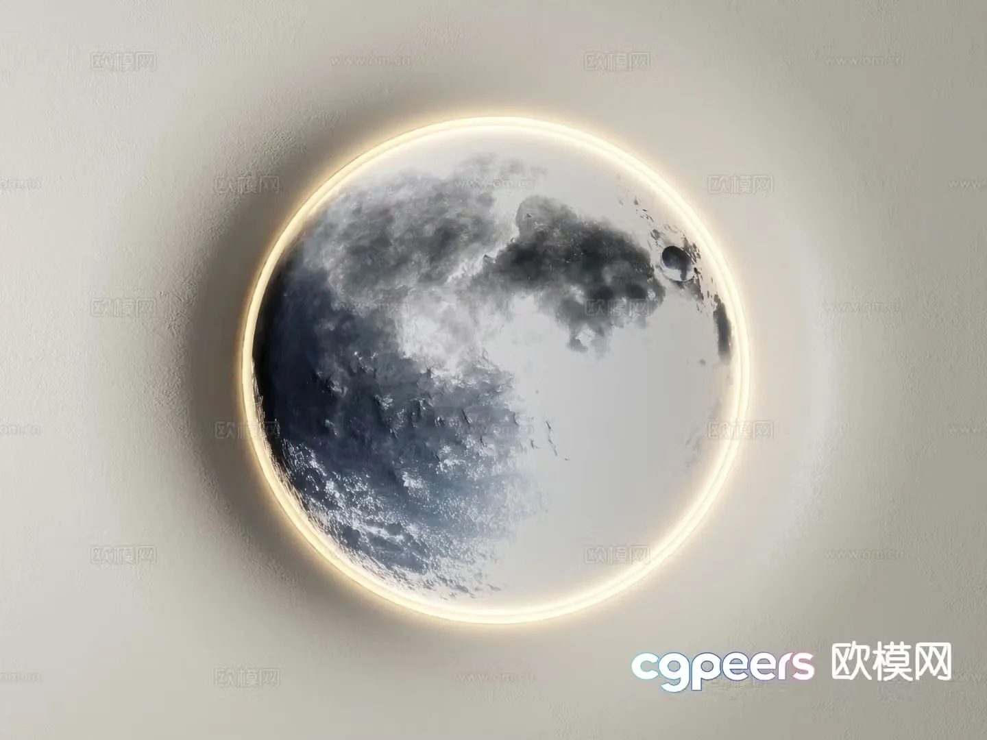 Moon Wall Lamp Gypsum Wall Lamp 3d model