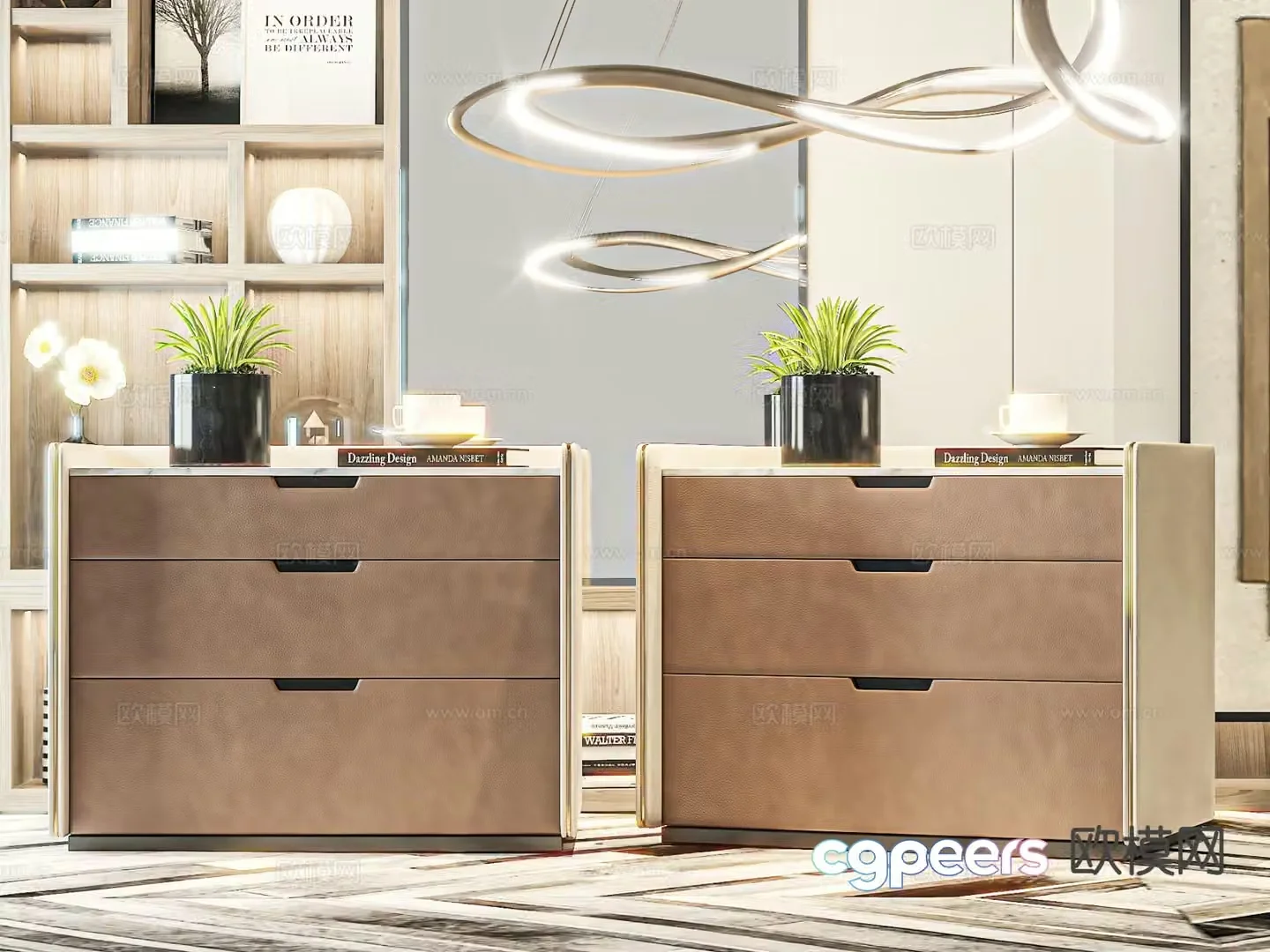 Italian bedside table 3d model