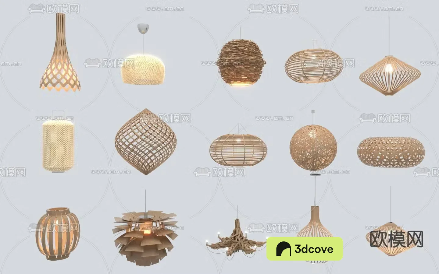 New Chinese style bamboo chandelier wooden lamp
