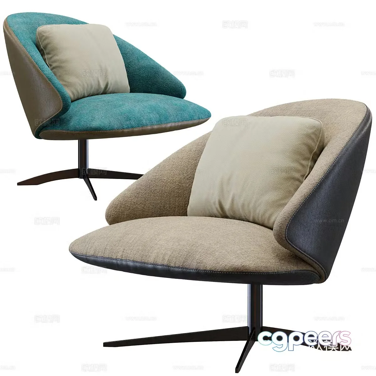 Modern Italian fabric lounge chair 3d model