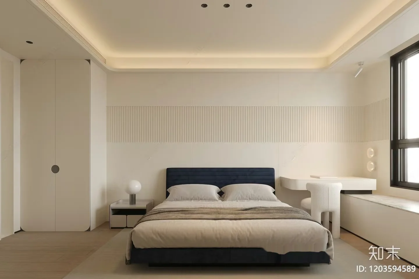 Cozy Modern Bedroom 3D Model – 7384 – CORONA Render