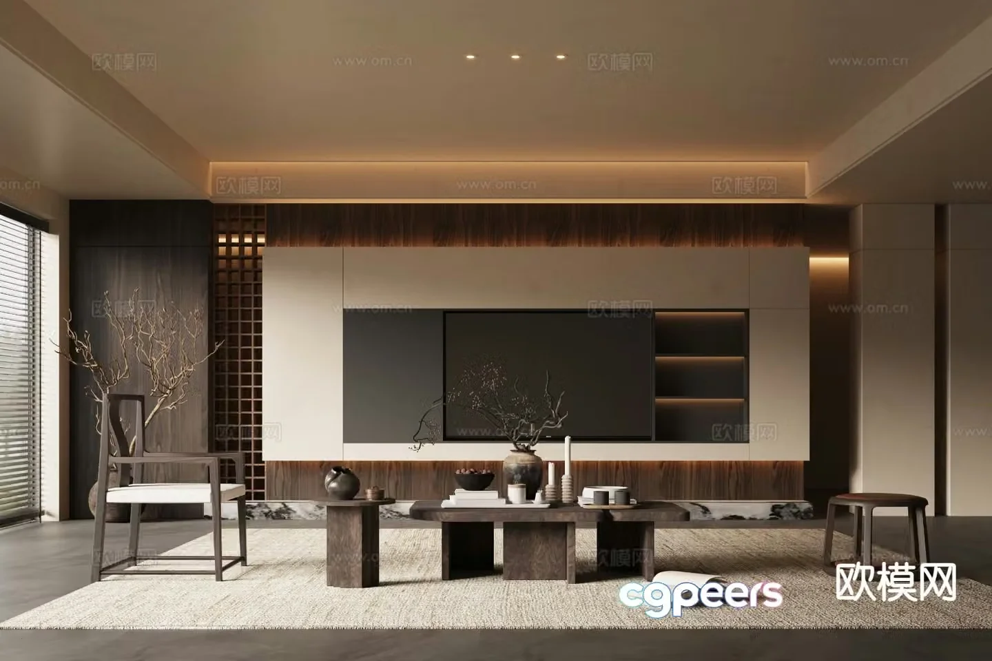 New Chinese Song style living room 3D model