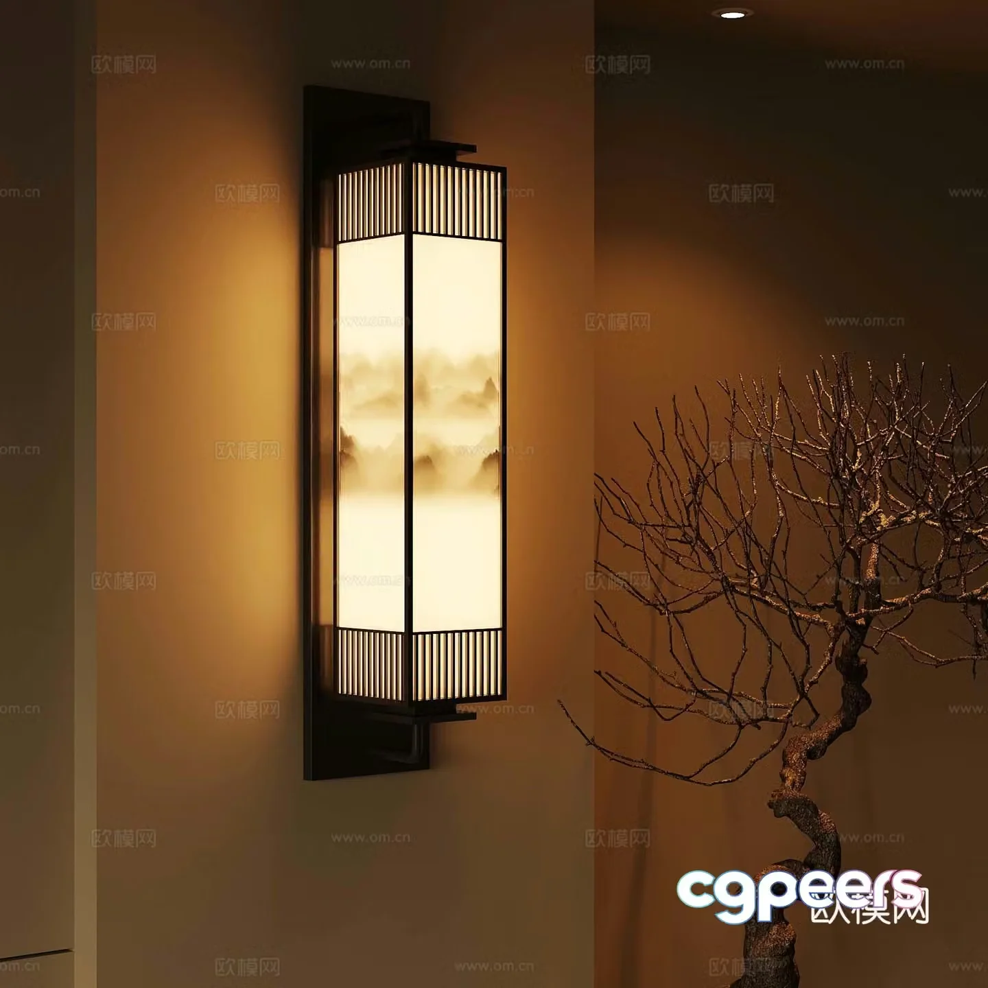 39 new Chinese wall lamp new Chinese courtyard lamp 3D model