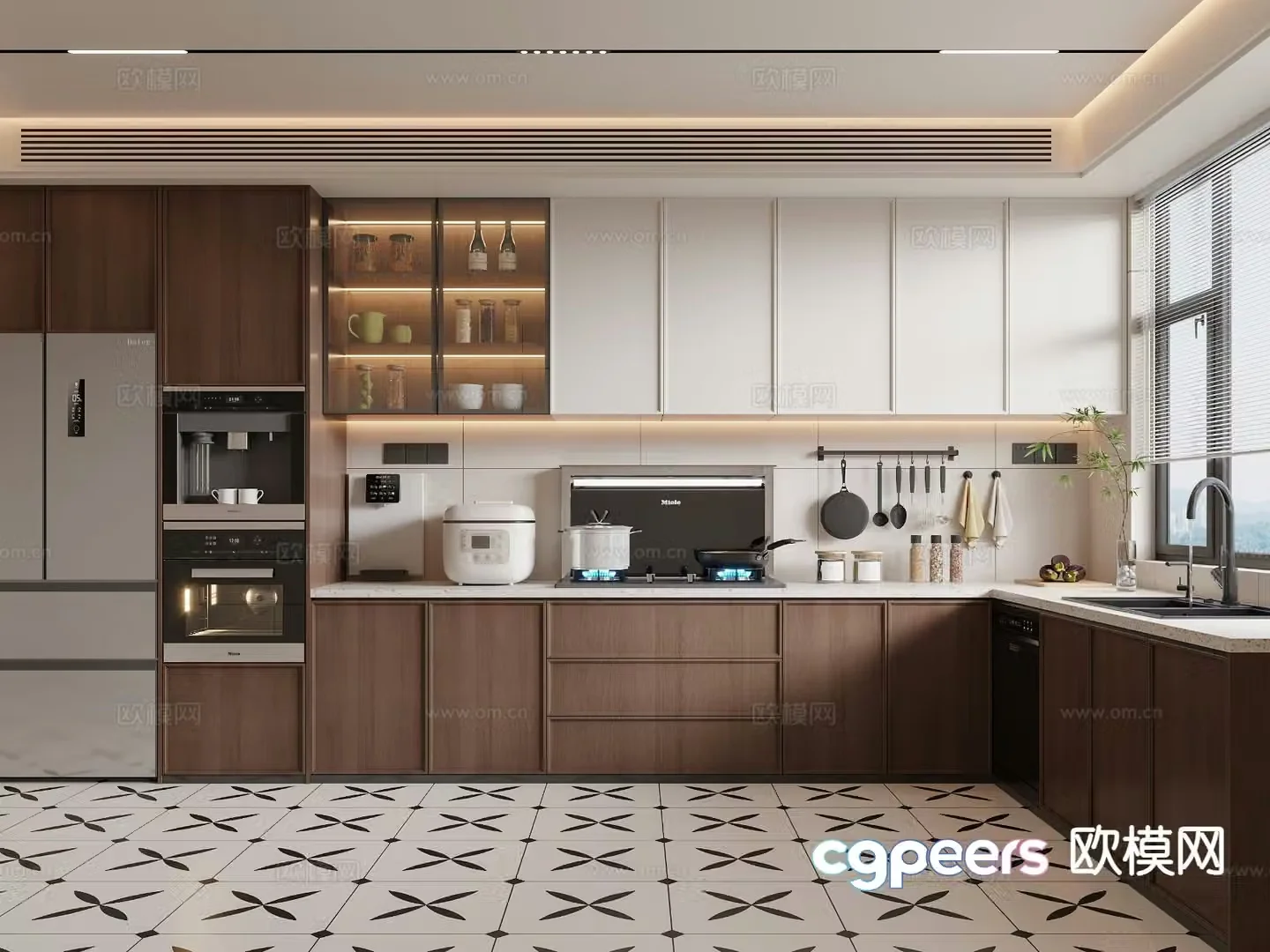Medieval style kitchen cabinet 3d model