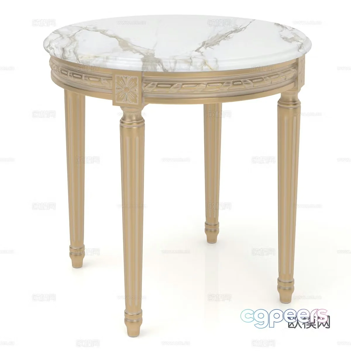 French round table side table 3d model