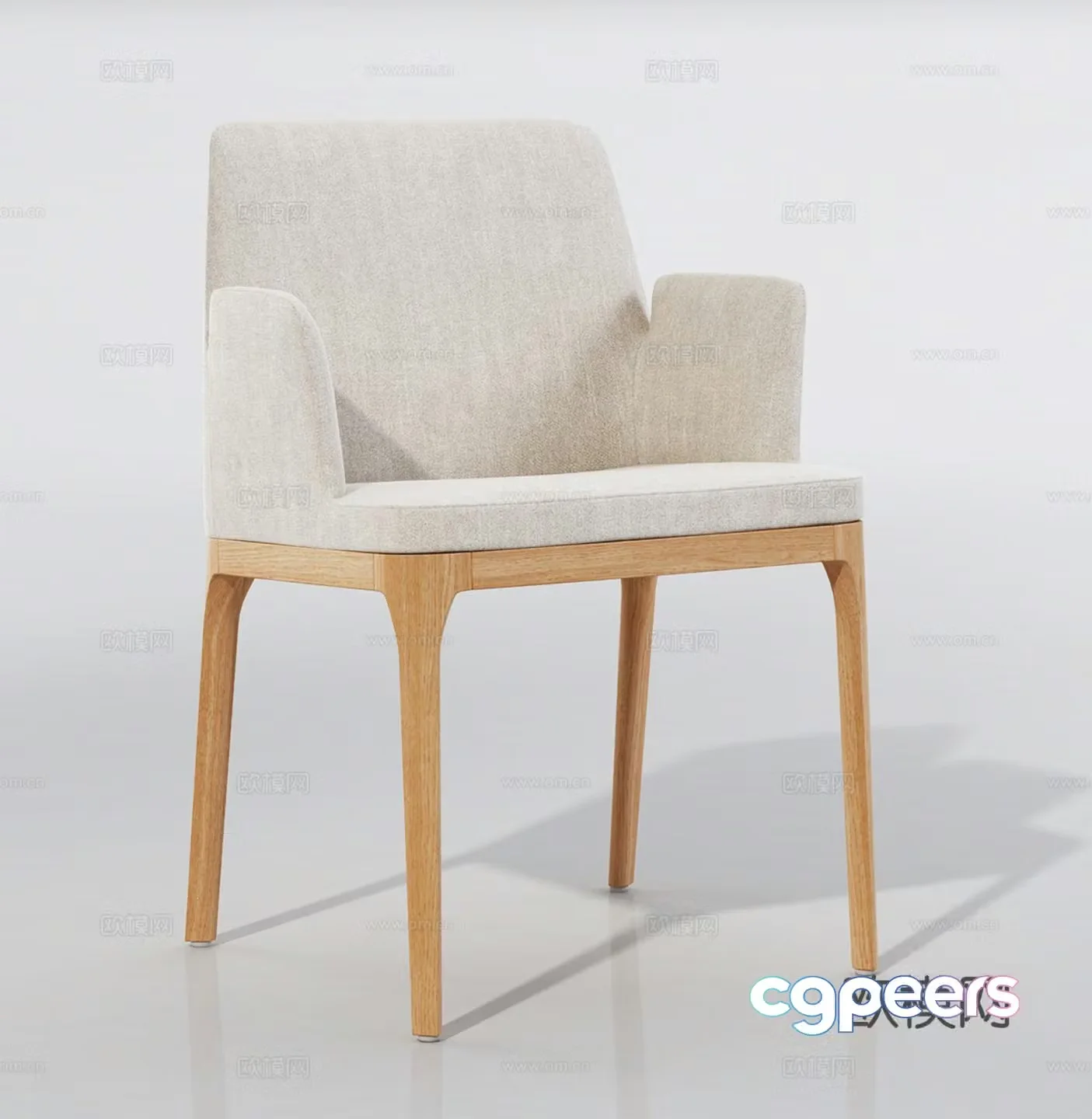 Nordic armchair single chair dining chair 3d model