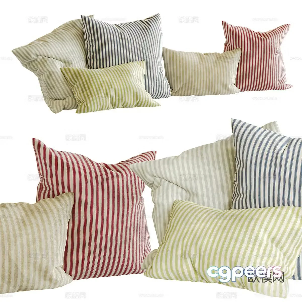 Modern cream style pillow 3d model
