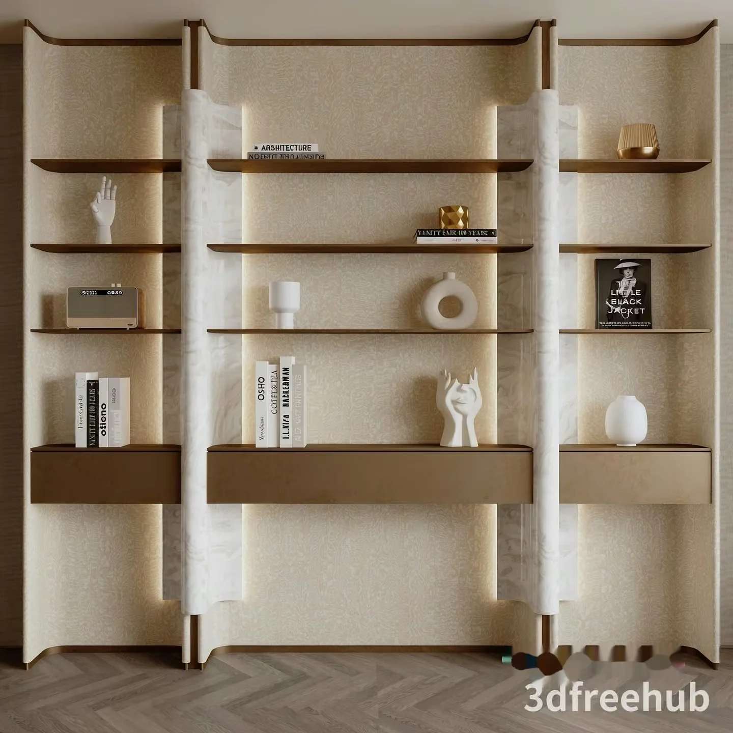 Modern Shelving Unit 3D Model – 23537 – VRAY Render