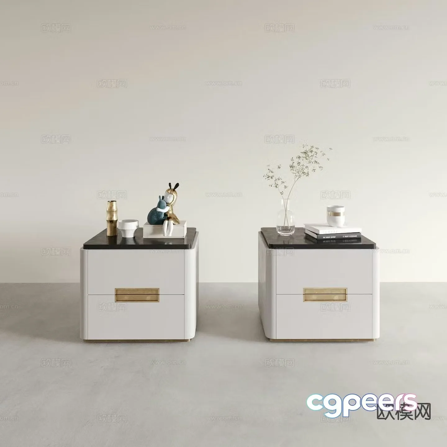 Italian bedside table 3d model