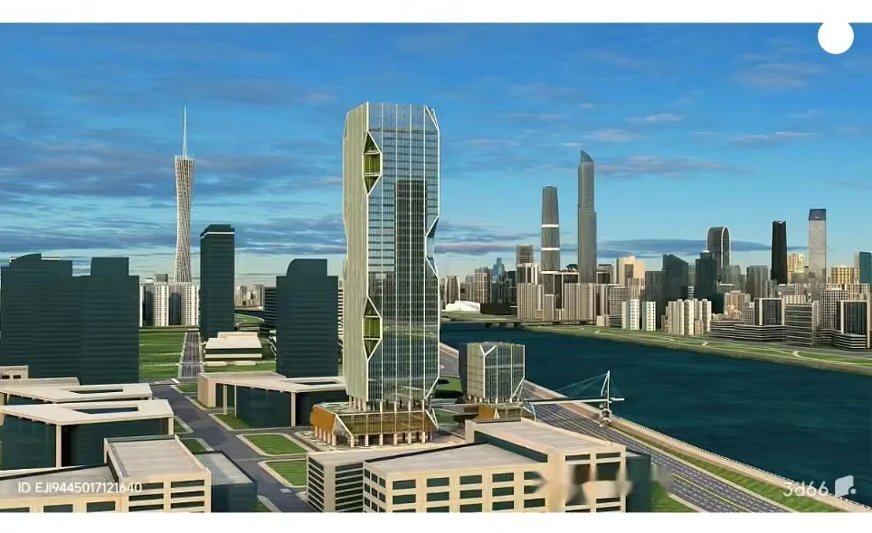 Modern Cityscape 3D Model – 8250 – VRAY Render