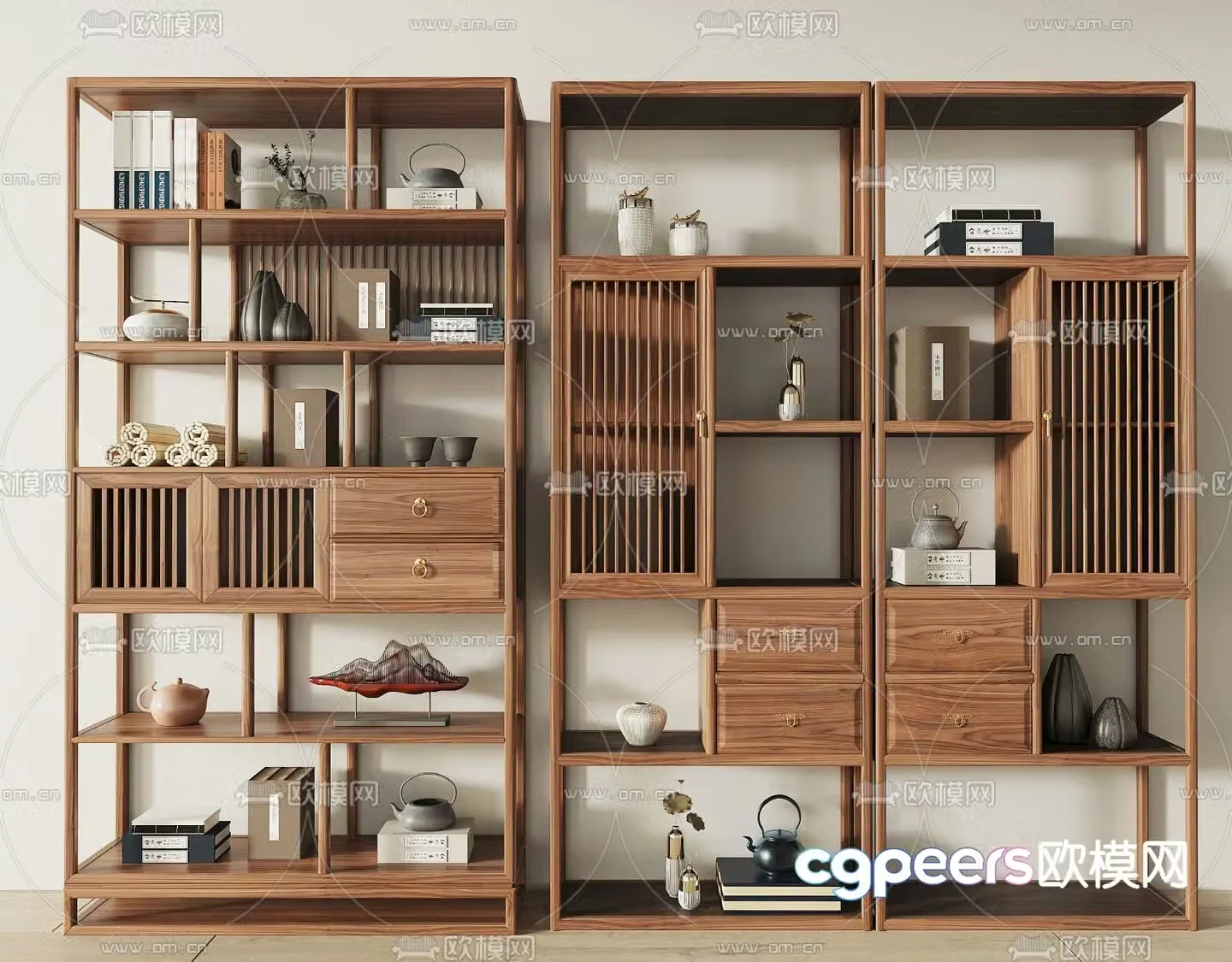New Chinese style Bogu rack storage rack 3D model