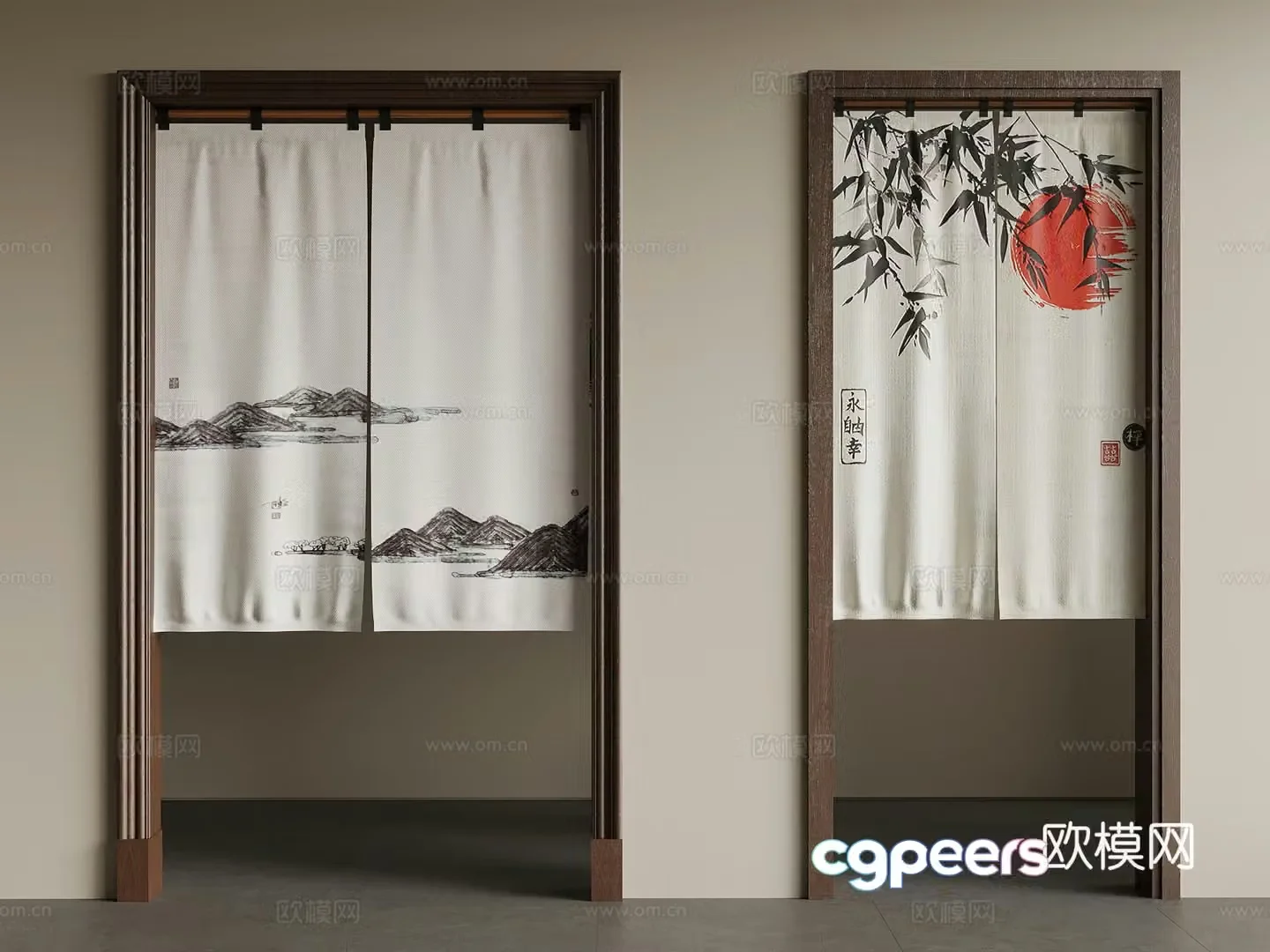 Modern door curtain 3d model