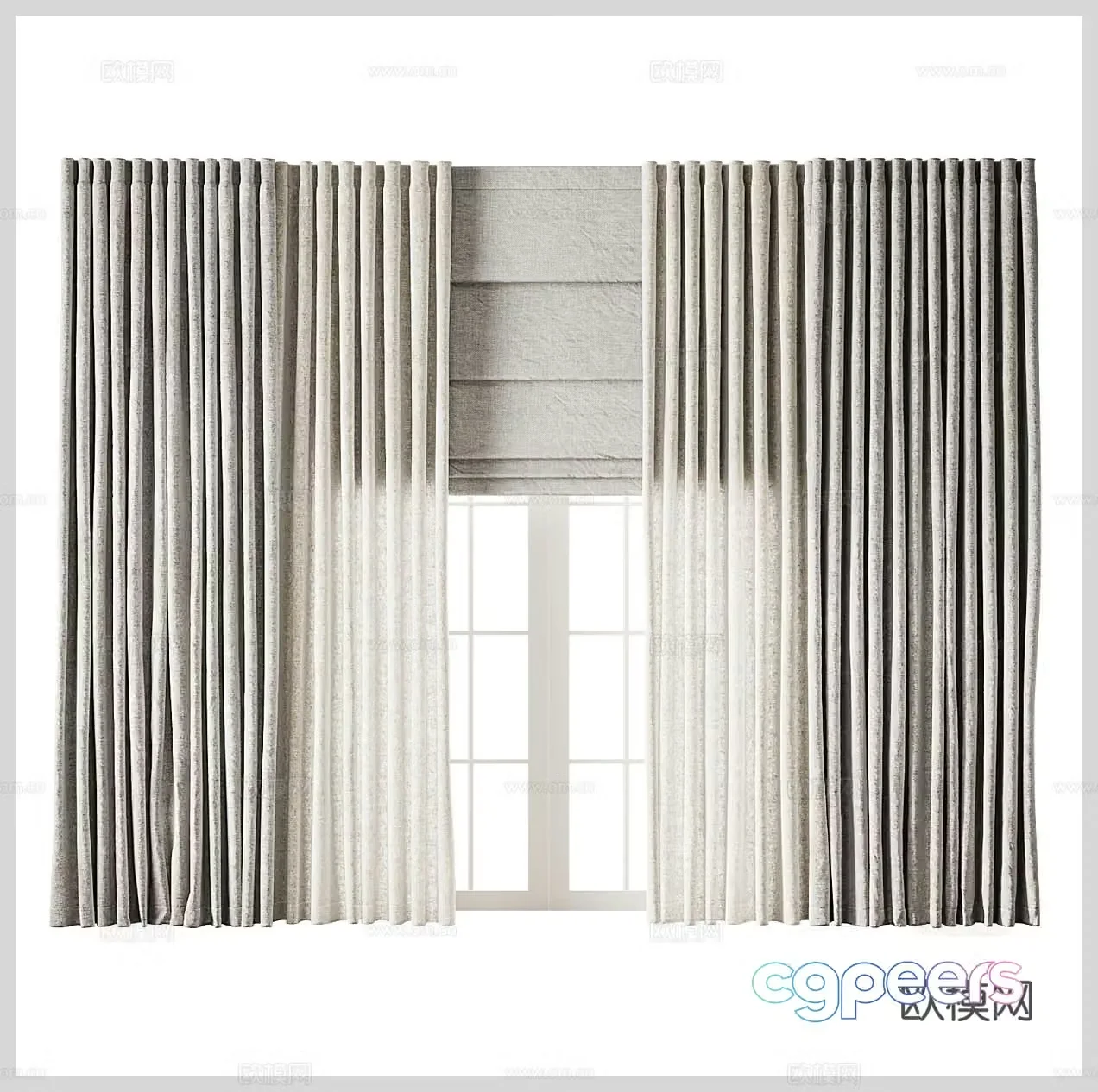 Fabric curtains Hotel curtains B&B curtains Gauze curtains Door curtains Cloth curtains Draw curtains Shower curtains 3D model
