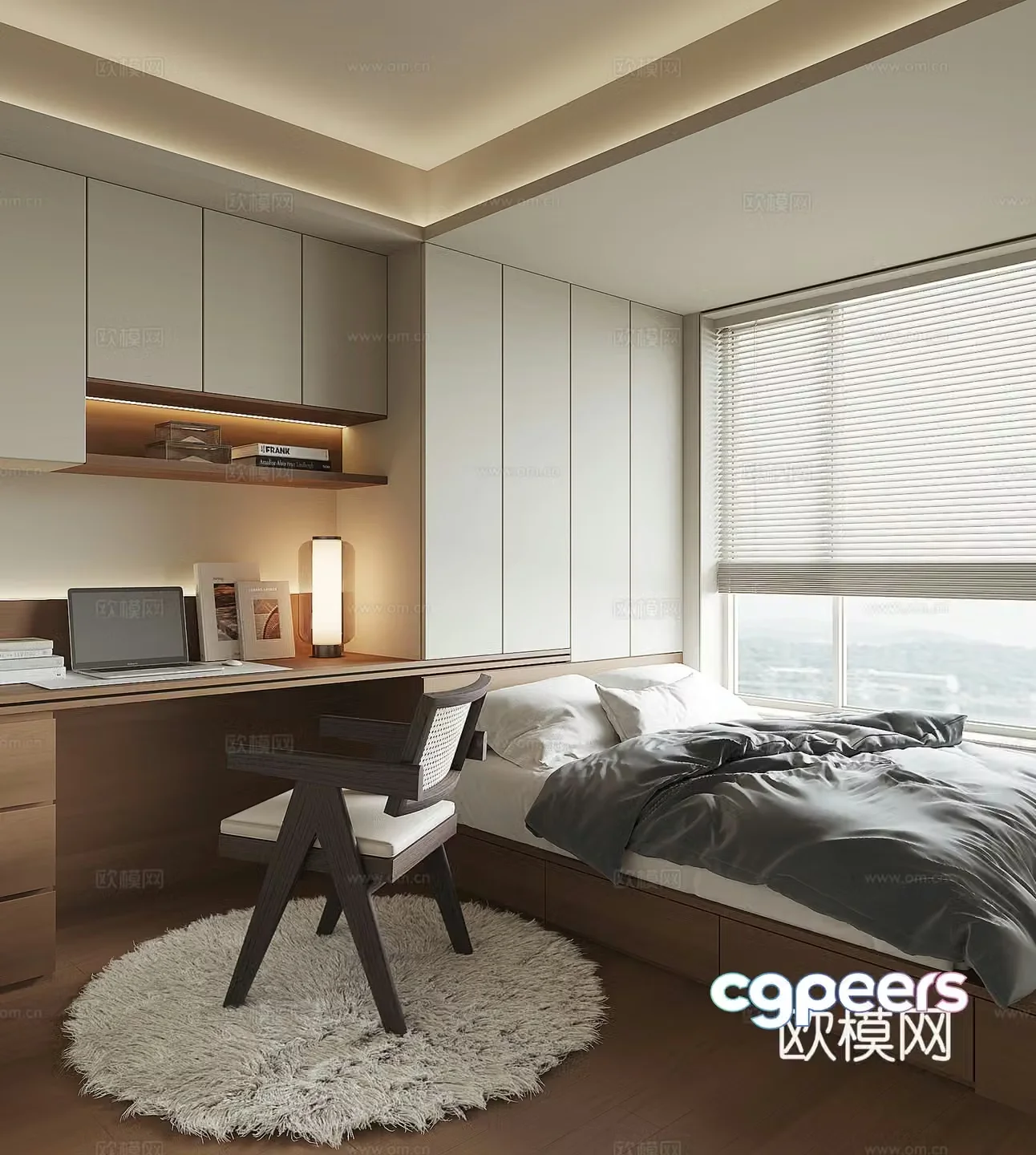 Modern tatami bedroom 3d model
