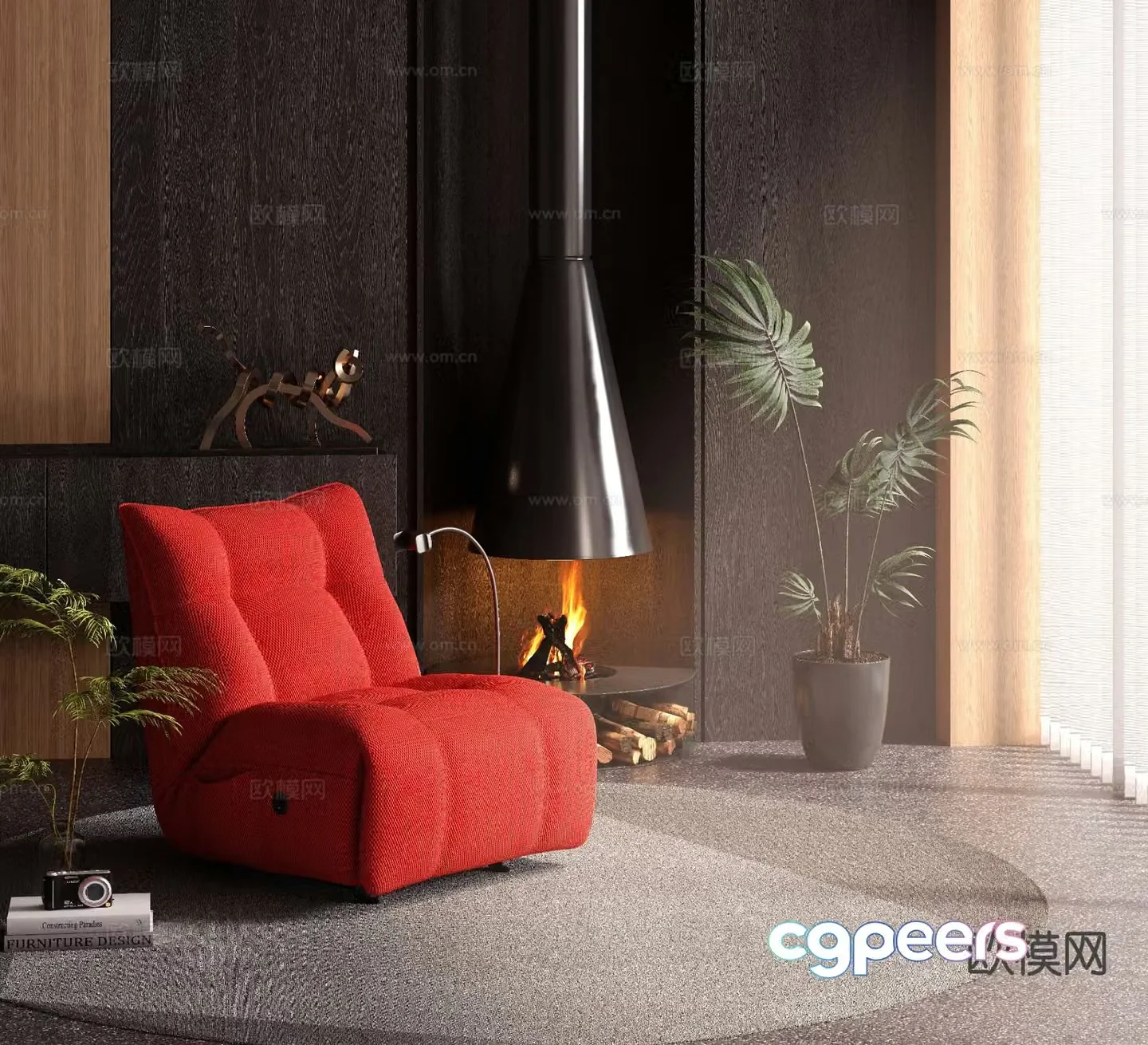 Modern single sofa 3d model