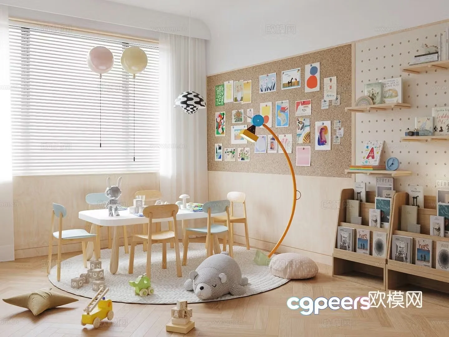 Modern children’s room Children’s entertainment room Children’s toy room 3d model