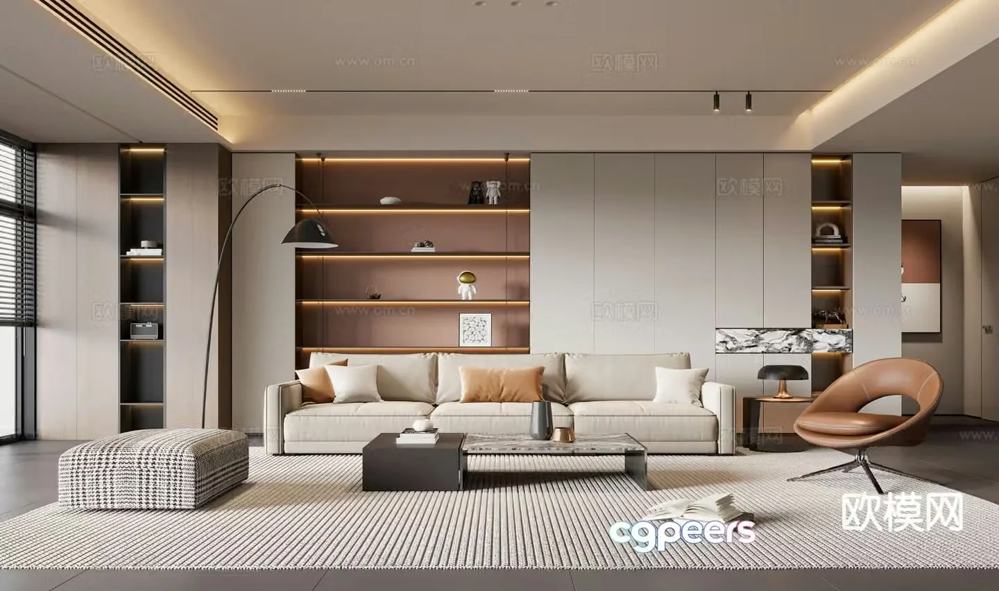 Modern living room 3d model