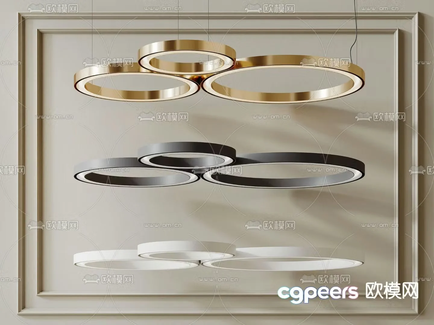 Ring Chandelier Hall Chandelier 3D Model