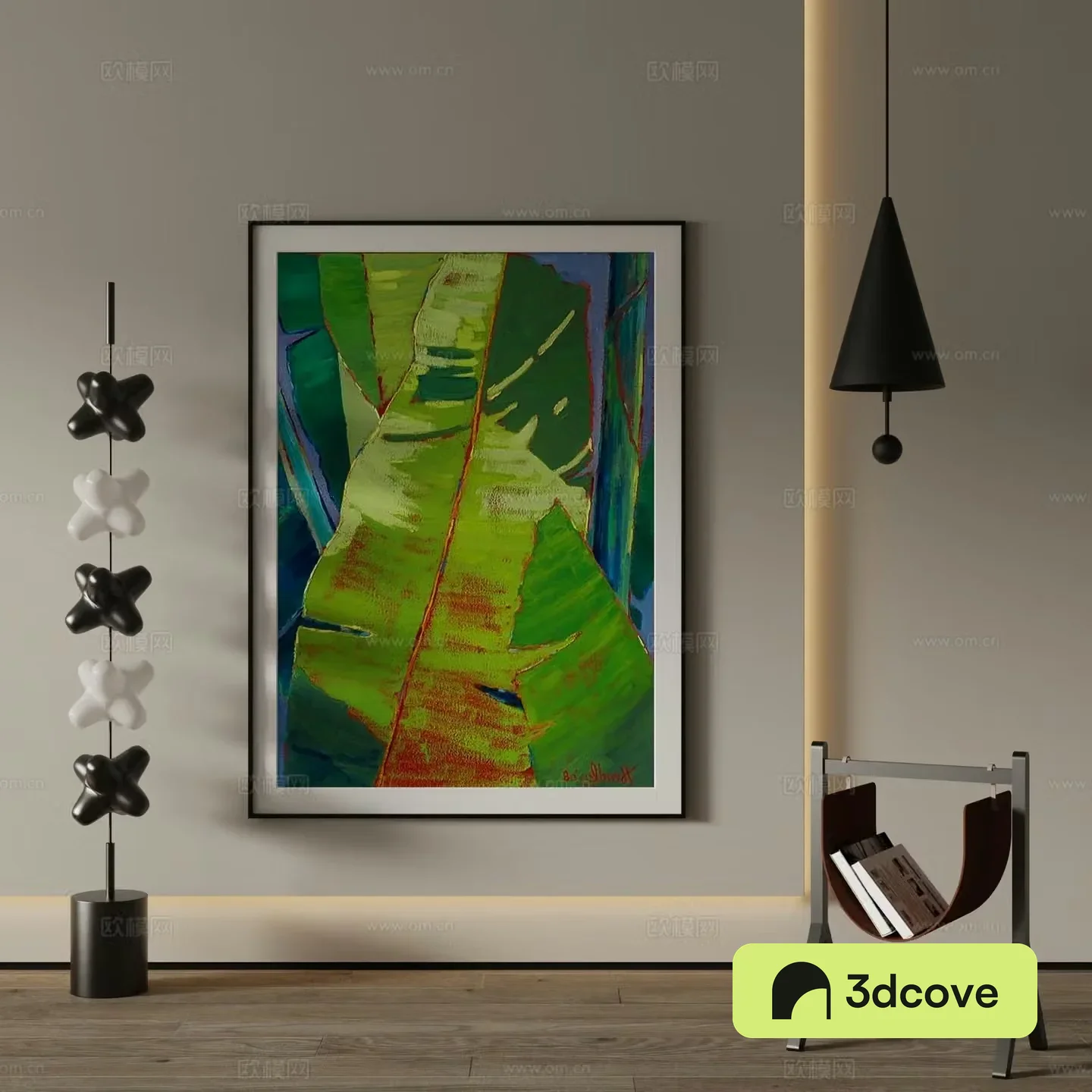 Modern decorative painting green hanging painting