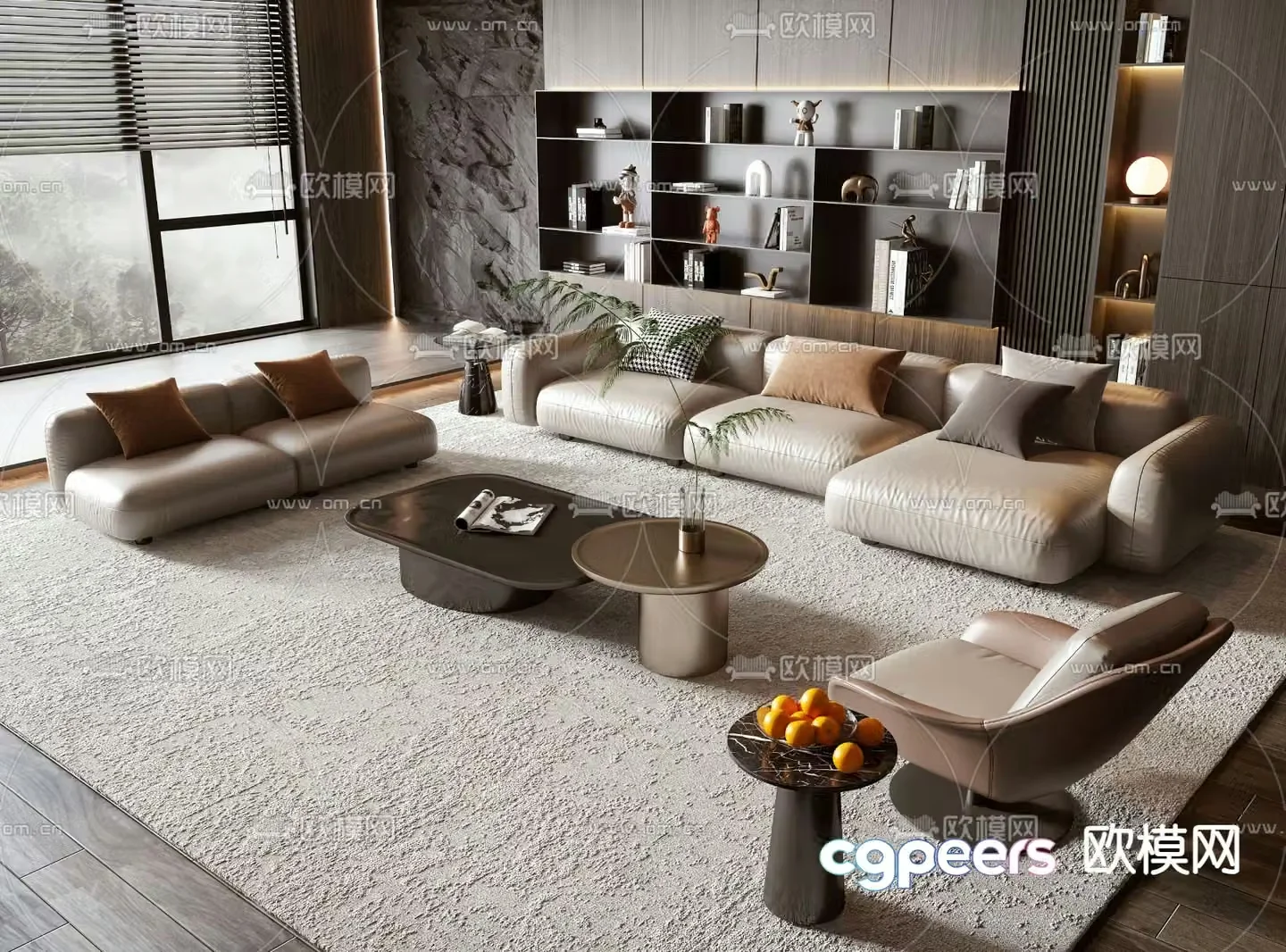 Modern sectional sofa 3d model
