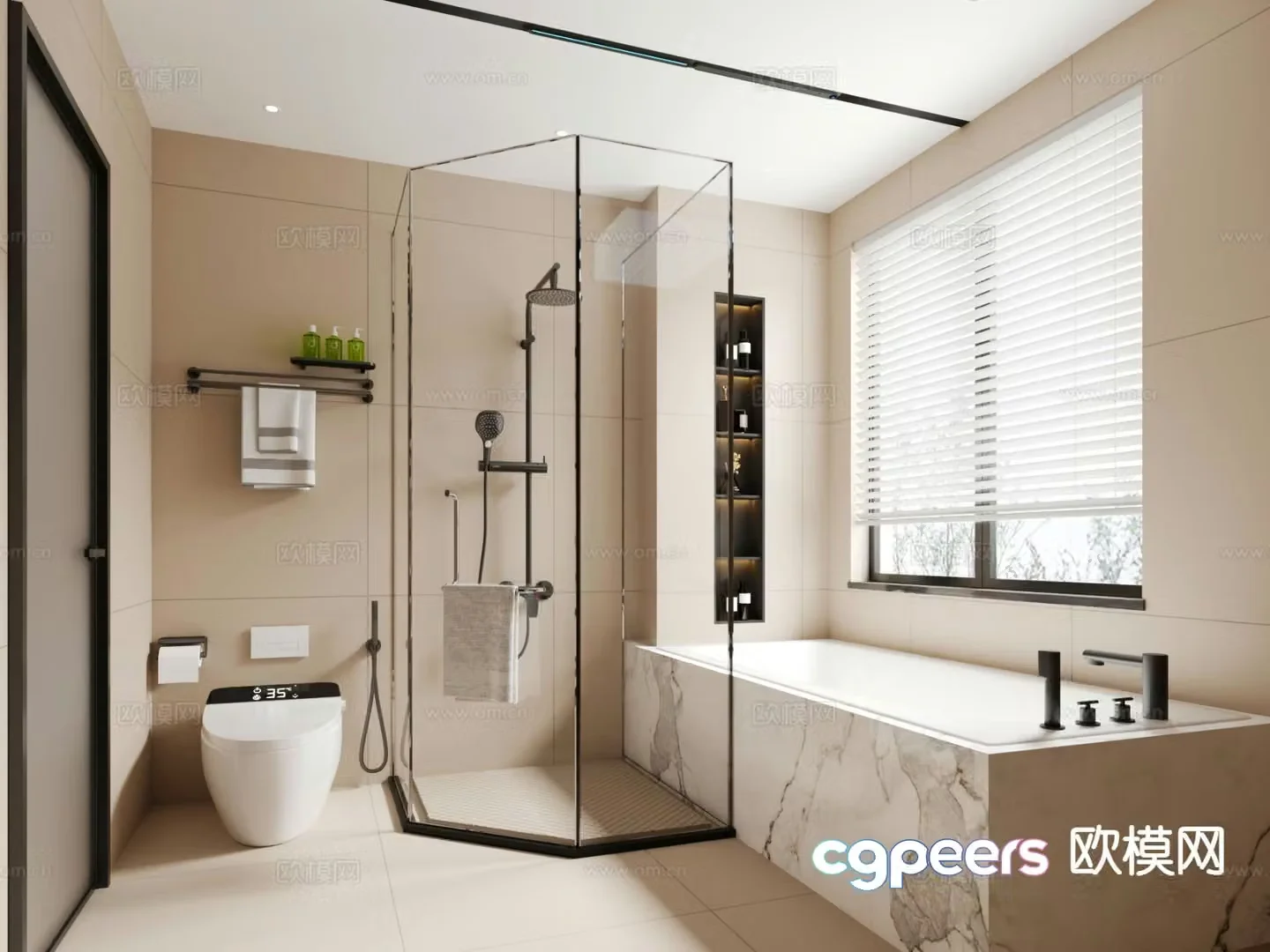 Modern bathroom bathroom toilet 3d model
