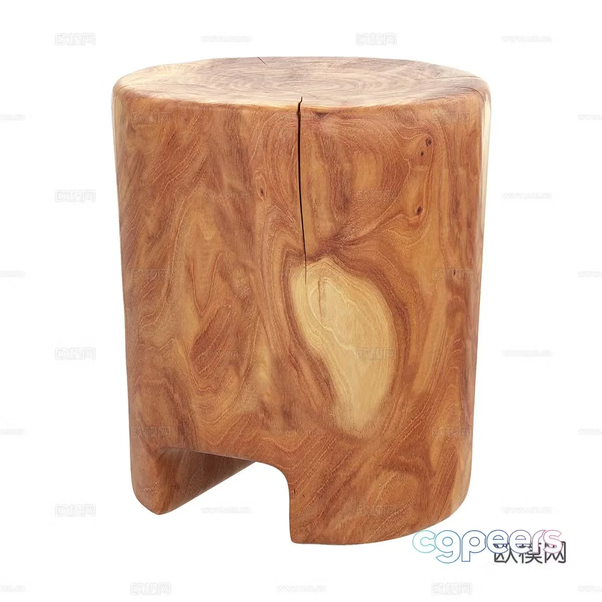 Nordic stool round stool wooden stool 3d model