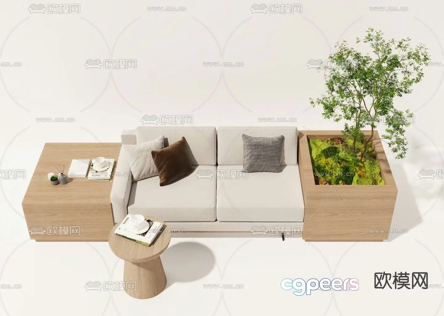 Modern booth sofa 3d model