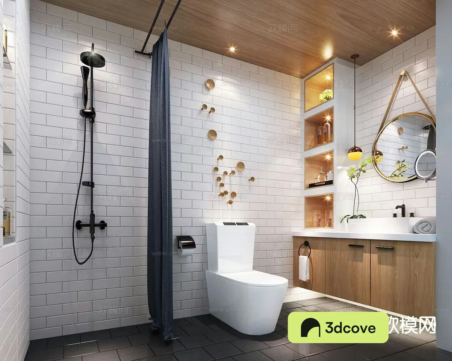 Nordic toilet bathroom secondary bathroom