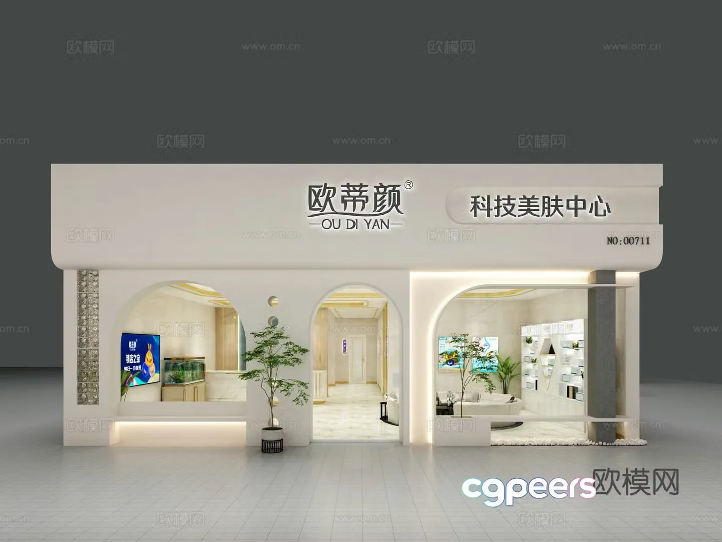 Beauty salon door head 3d model