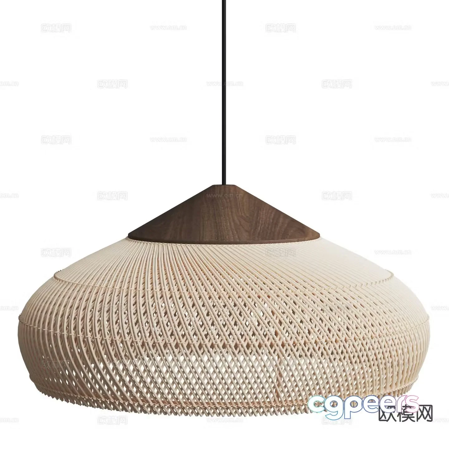 Wasabi Chandelier rattan chandelier 3D model