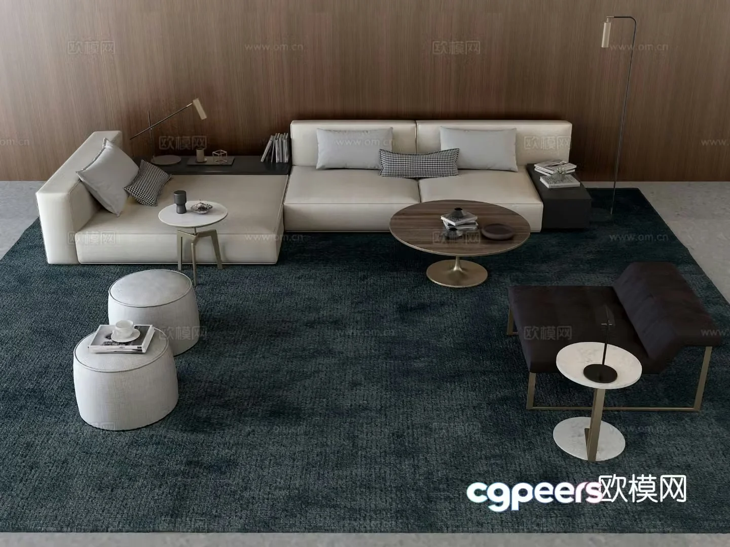 Modern sectional sofa 3d model