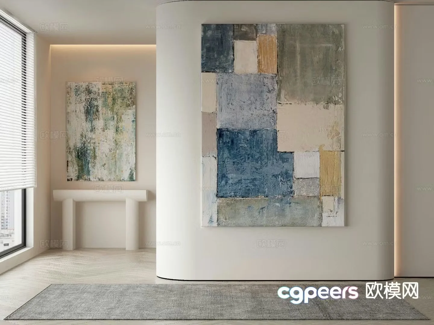 Modern decorative painting abstract painting 3d model