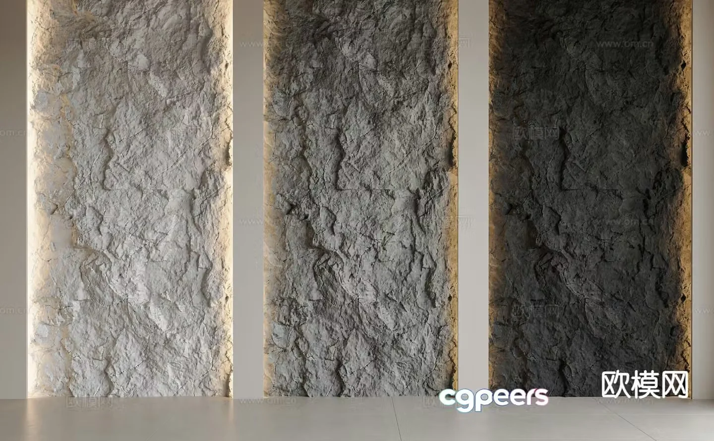 Modern wool stone background wall wool stone wall stone wall 3d model