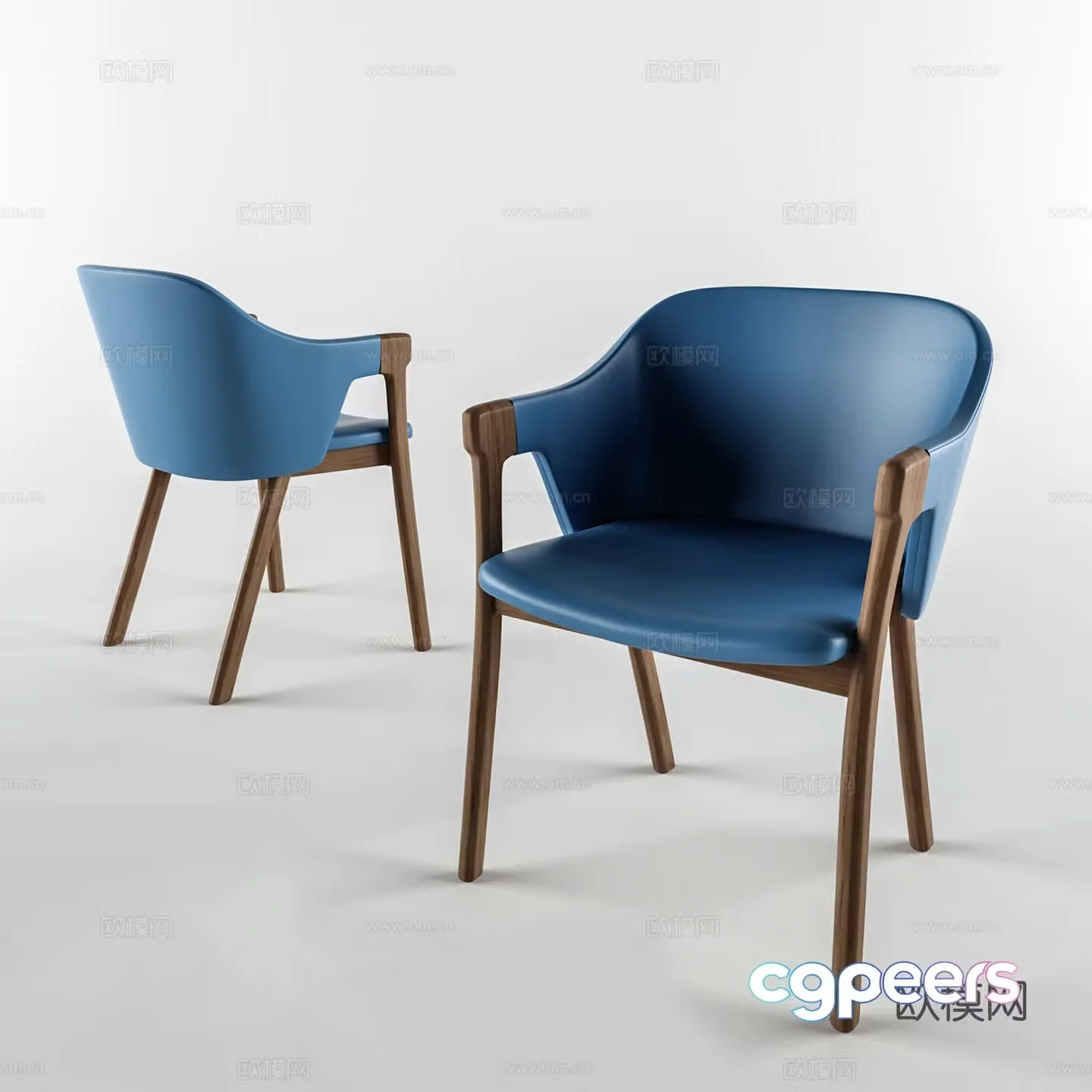 Modern leisure chair plastic chair book chair single chair 3d model