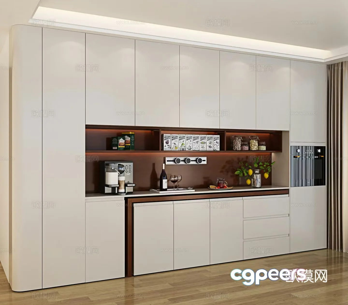 Modern sideboard wine cabinet 3d model