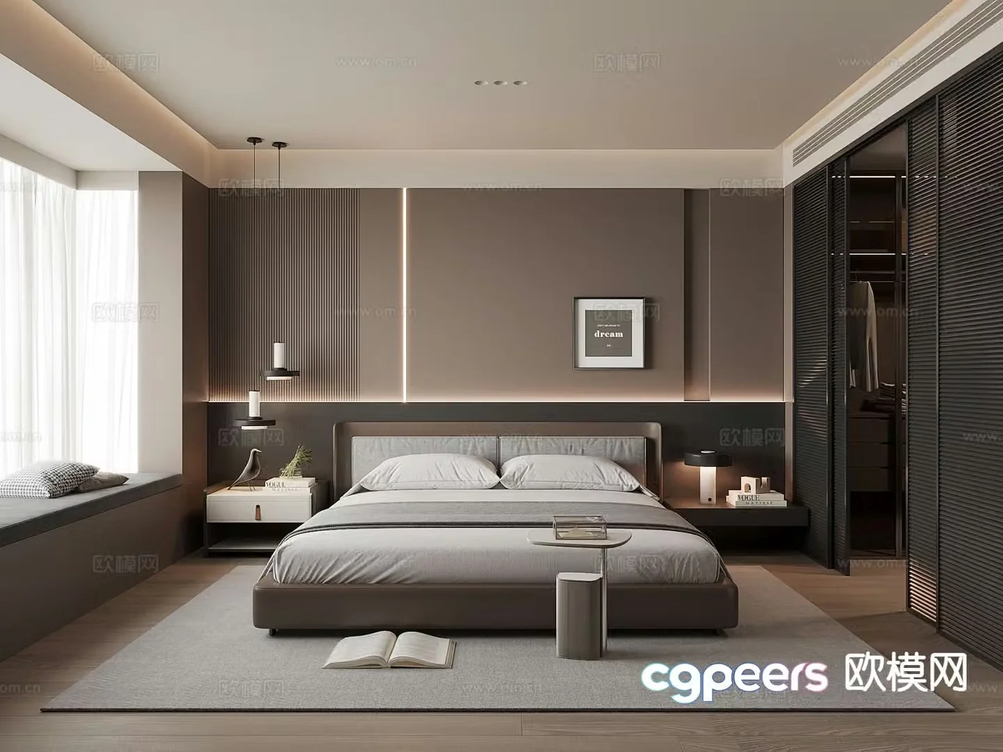 Italian style bedroom master bedroom 3d model