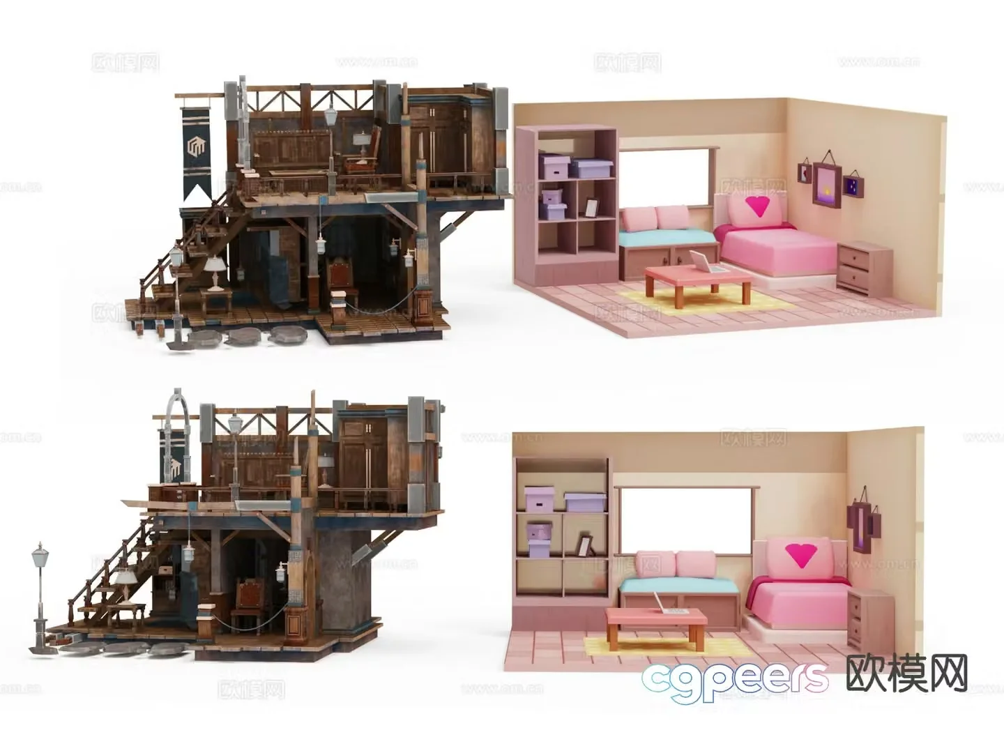Toy display handmade small scene microscopic ornament 3D model