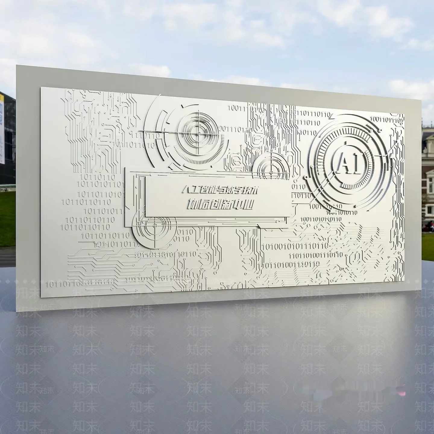 A Futuristic-Looking Sign 3D Model – 19232 – VRAY Render